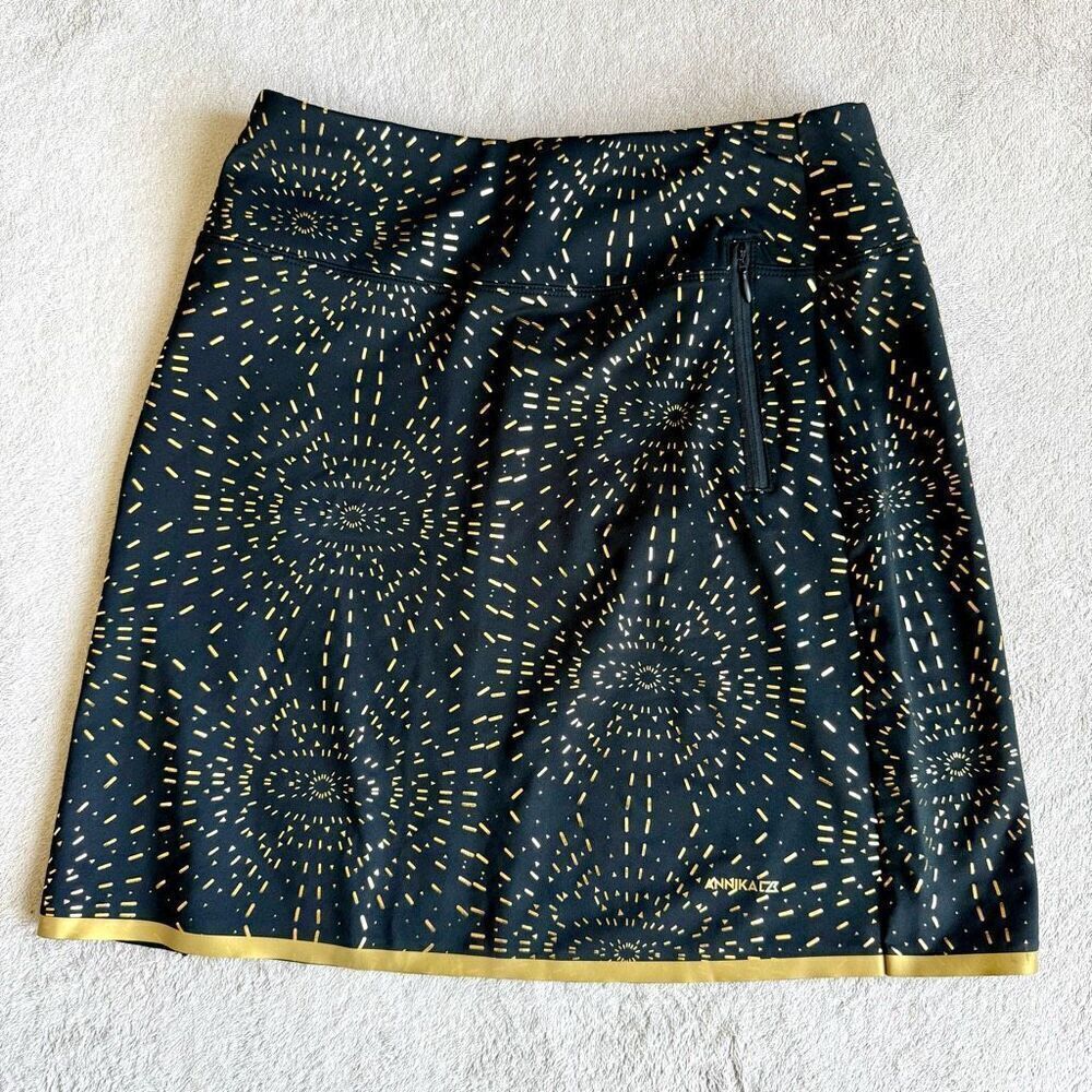 NWT Cutter & Buck Annika Gold Flecked Athletic Skort Skirt